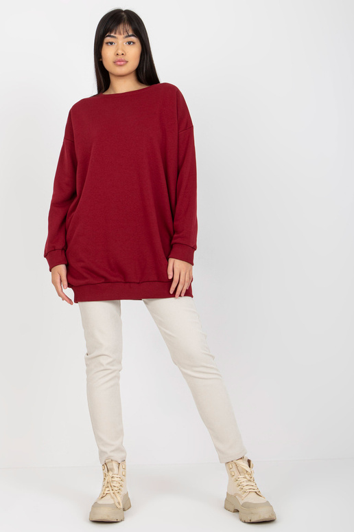 Burgundia pikk taskutega dressipluus