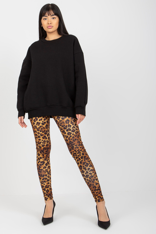 Must ümmarguse kaelusega dressipluus