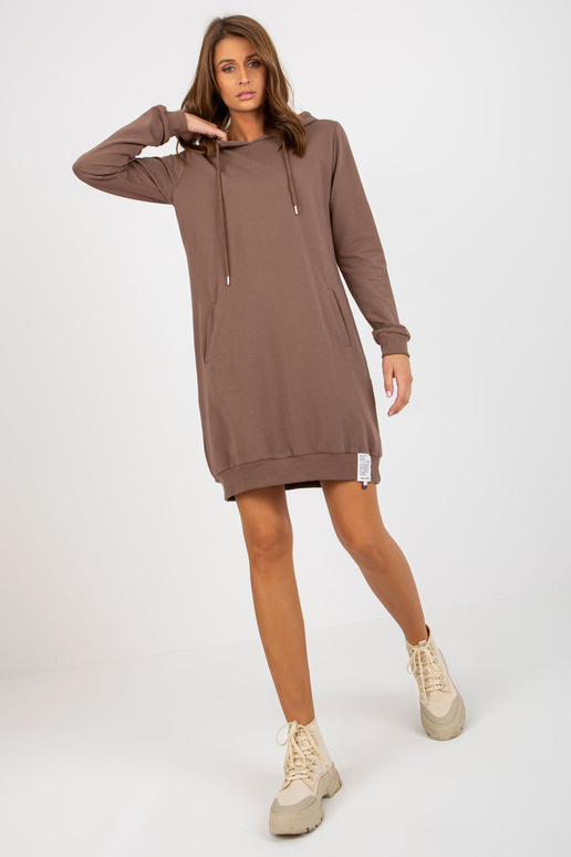 Braunes Basic Sweatshirtkleid koos...