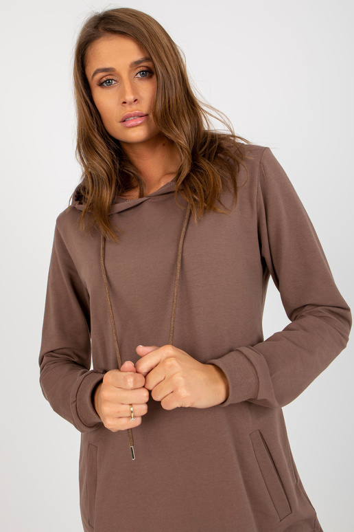 Braunes Basic Sweatshirtkleid koos...