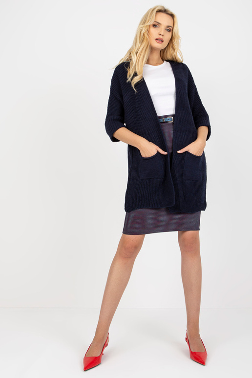 Granatowy luźny kardigan z rękawem... Granatowy luźny kardigan z rękawem...