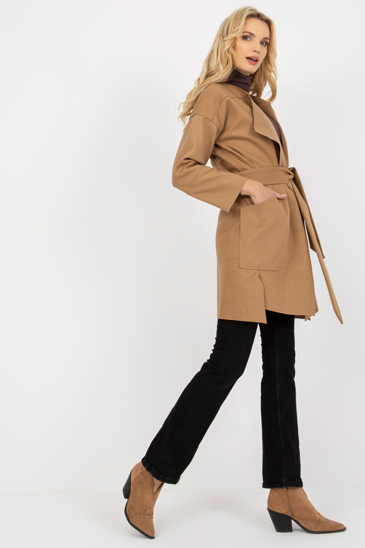 Kamelfarbener dünner Mantel mit...