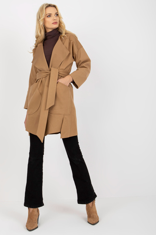 Kamelfarbener dünner Mantel mit...