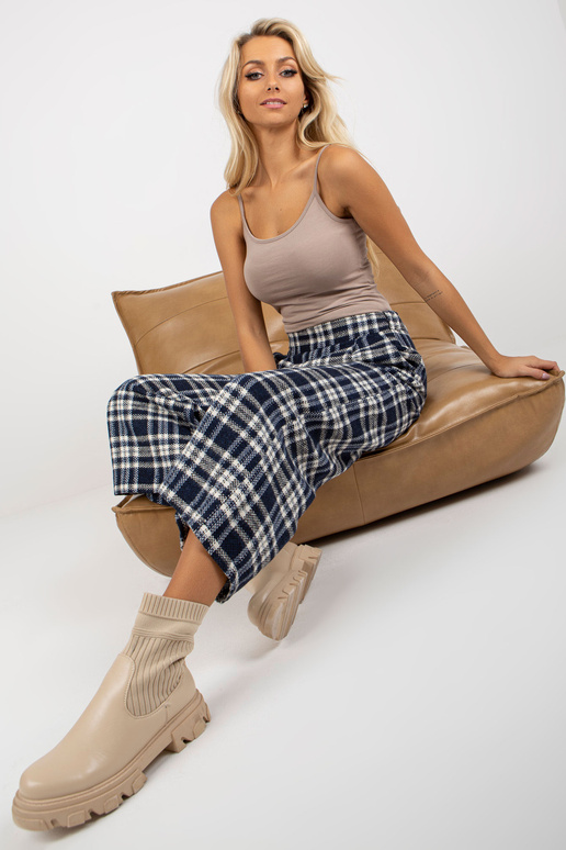 Dunkelblaue Culoty Hose aus Stoff mit...