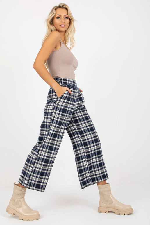 Dunkelblaue Culoty Hose aus Stoff mit...