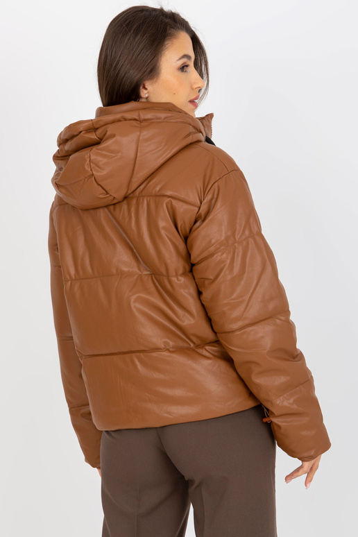 Hellbraune gesteppte Kunstlederjacke... Hellbraune gesteppte Kunstlederjacke...