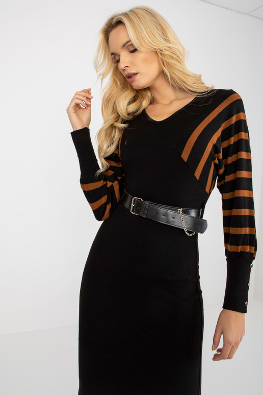 Schwarz-Braunes Midikleid koos... Schwarz-Braunes Midikleid koos...