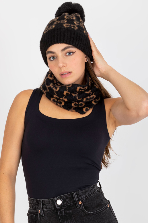 Musta kaamel naiste talvemüts tutiga