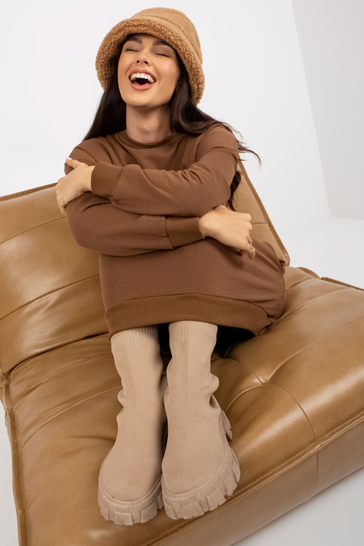 Braunes langes dressipluus mit Taschen