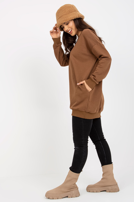 Braunes langes dressipluus mit Taschen