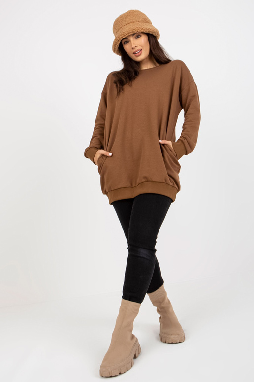 Braunes langes dressipluus mit Taschen