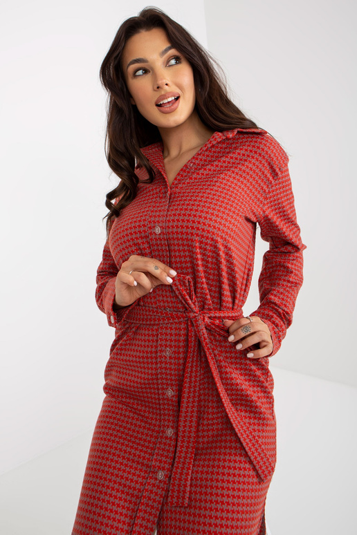 Oranž-schmutziges roosad Kleid mit...