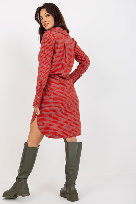 Oranž-schmutziges roosad Kleid mit...