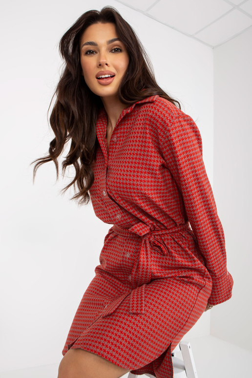 Oranž-schmutziges roosad Kleid mit...