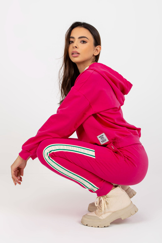 Lässiges V-Neck-Set aus fuchsiaf