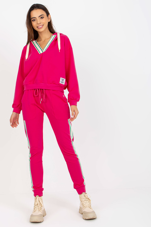 Lässiges V-Neck-Set aus fuchsiaf