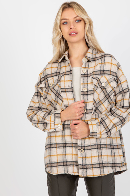 Beež naiste soe ruuduline taskutega särk