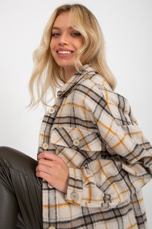 Beež naiste soe ruuduline taskutega särk