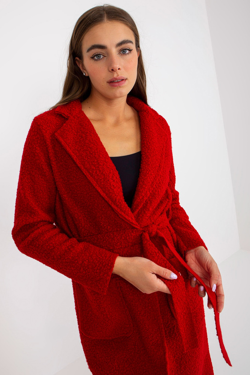 Punane taskutega plüüsist maksimantel...