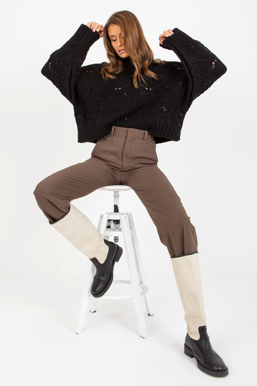 Schwarzer Durchbrochener Pullover...