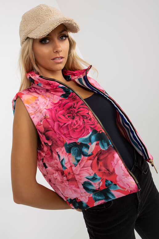 Kana rosafarbene Weste mit Blumenmuster Kana rosafarbene Weste mit Blumenmuster