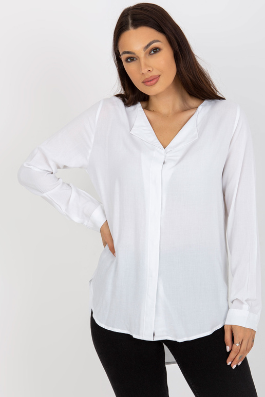 Valge asümmeetriline pluus viskoosist...