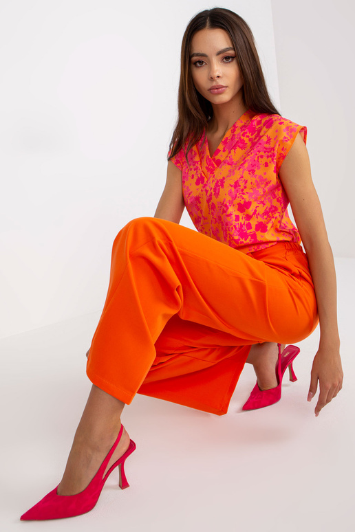 Oranžid laia säärega kangast püksid