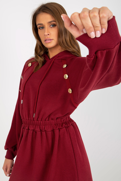 Burgunderfarbenes Sweatshirtkleid ja... Burgunderfarbenes Sweatshirtkleid ja...