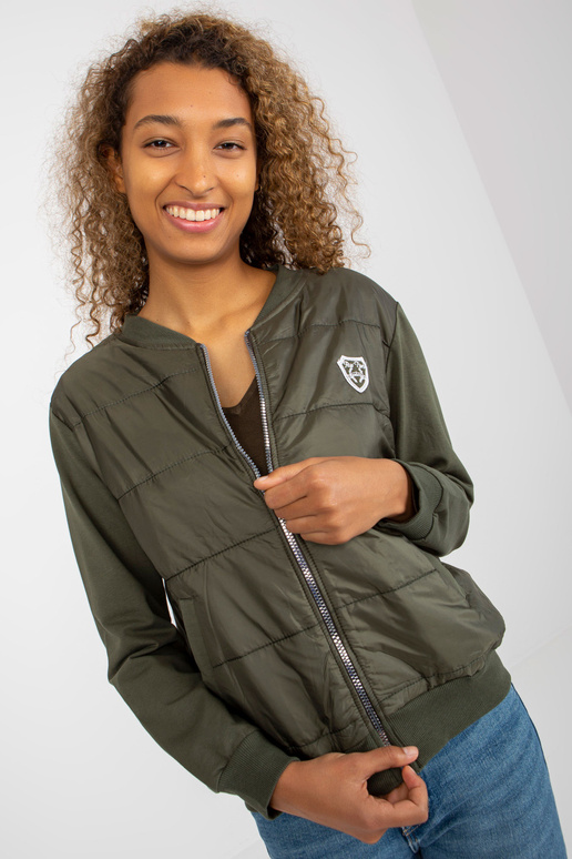 Khaki tepitud bomber dressipluus RUE... Khaki tepitud bomber dressipluus RUE...