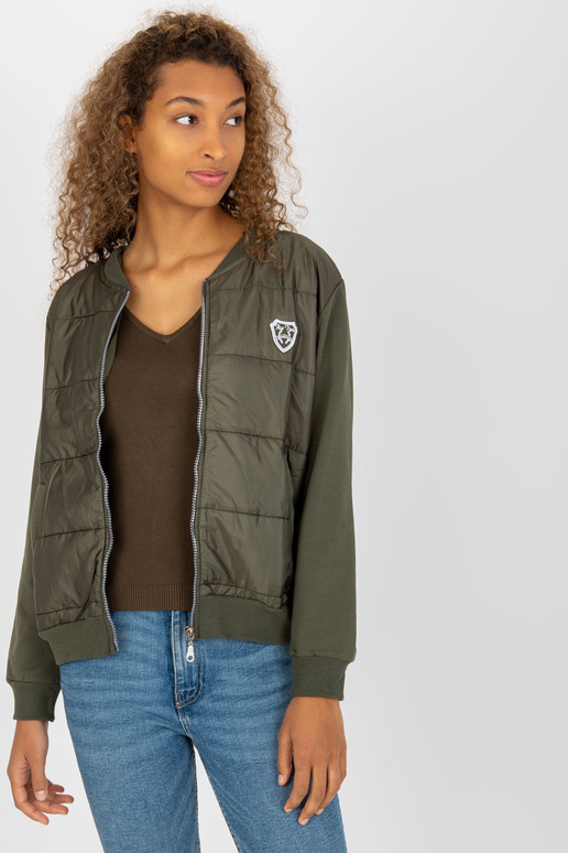 Khaki tepitud bomber dressipluus RUE... Khaki tepitud bomber dressipluus RUE...