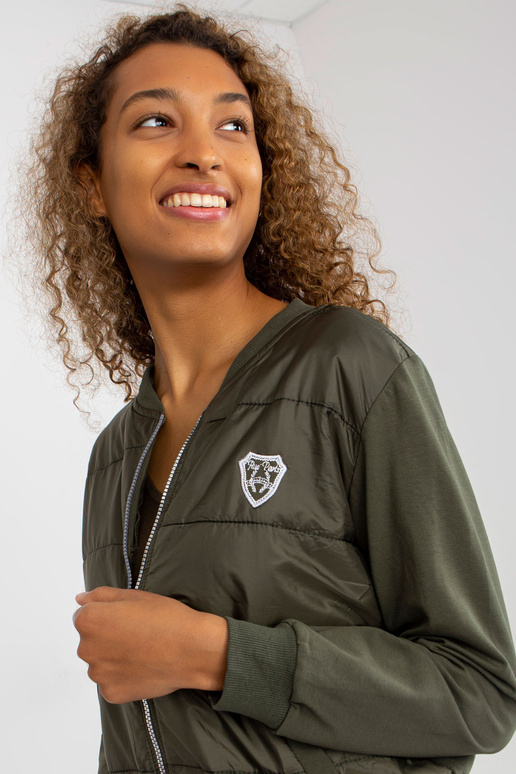 Khaki tepitud bomber dressipluus RUE... Khaki tepitud bomber dressipluus RUE...