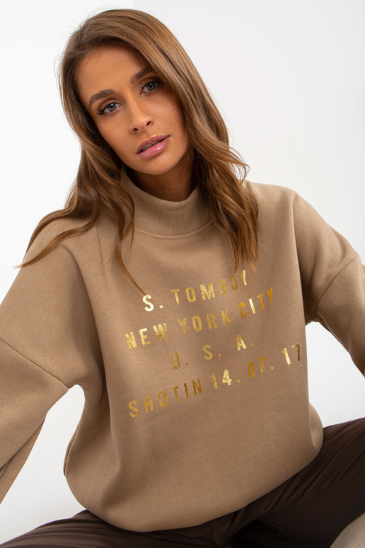 Dunkelbeigesi dressipluus printi ja...