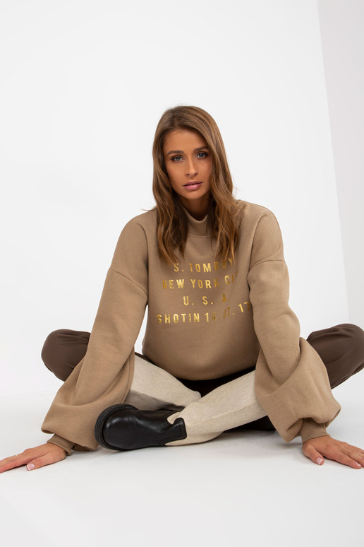 Dunkelbeigesi dressipluus printi ja...