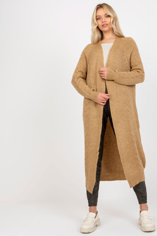 Camel maxi kardigan ilma kinnituseta
