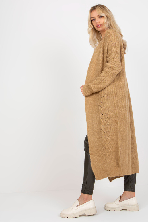 Camel maxi kardigan ilma kinnituseta