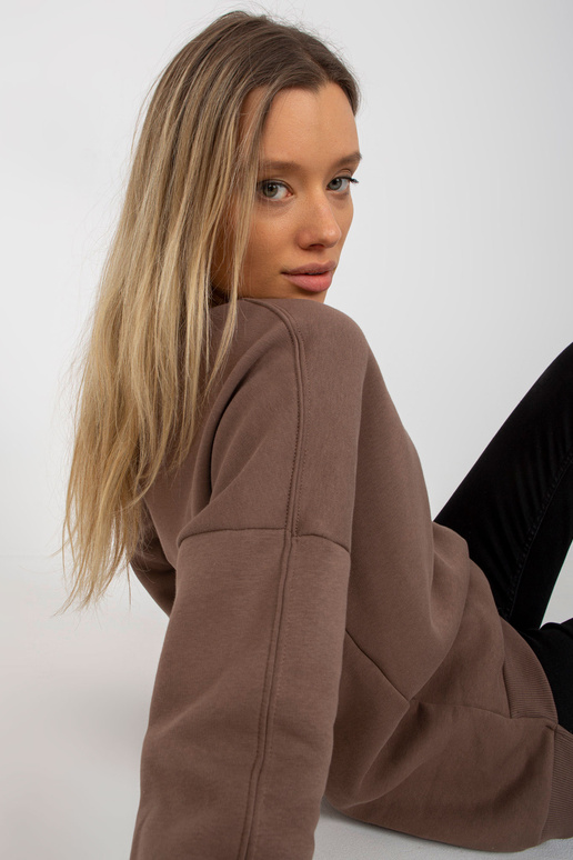 Pruun ümara kaelusega dressipluus