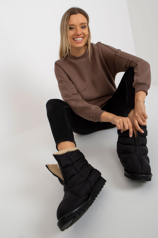 Pruun ümara kaelusega dressipluus