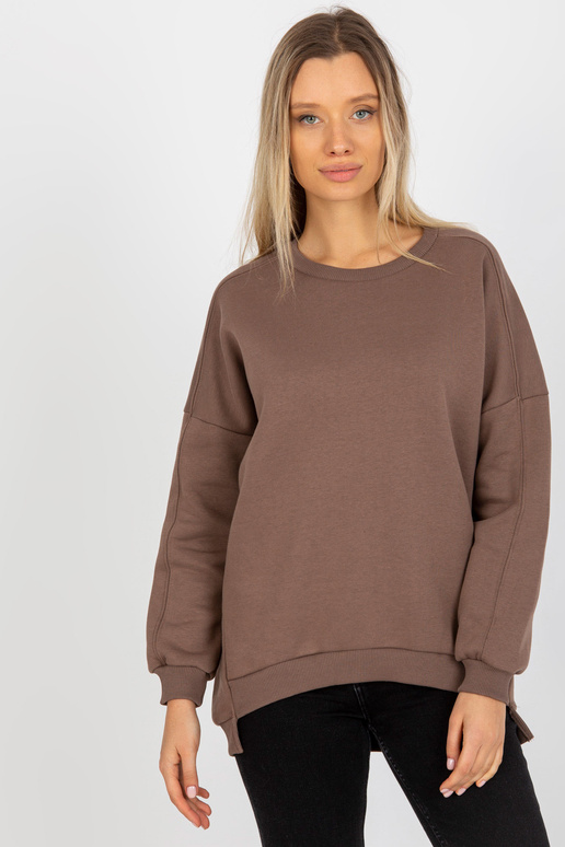 Pruun ümara kaelusega dressipluus