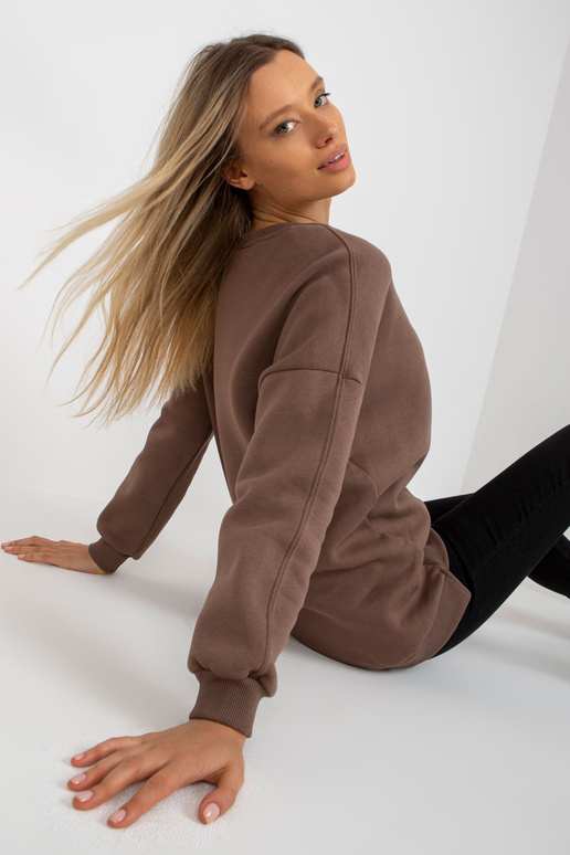 Pruun ümara kaelusega dressipluus