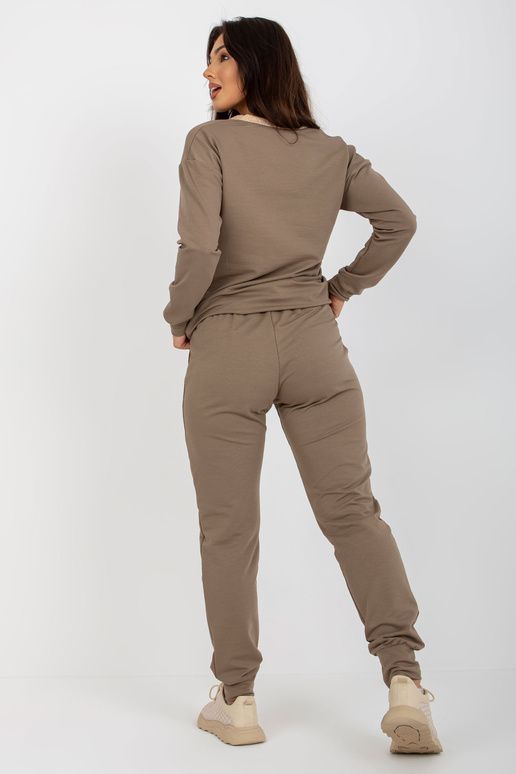 Dunkelbeiges Damen Freizitset mit Hose Dunkelbeiges Damen Freizitset mit Hose