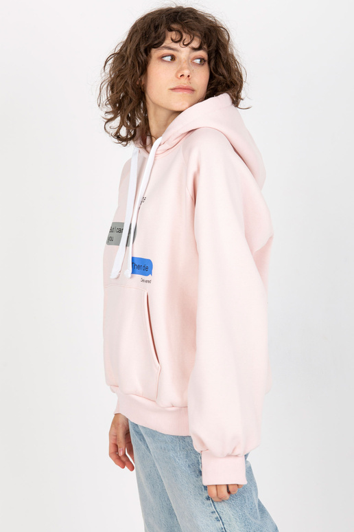 Heleroosa trükise ja kapuutsiga...