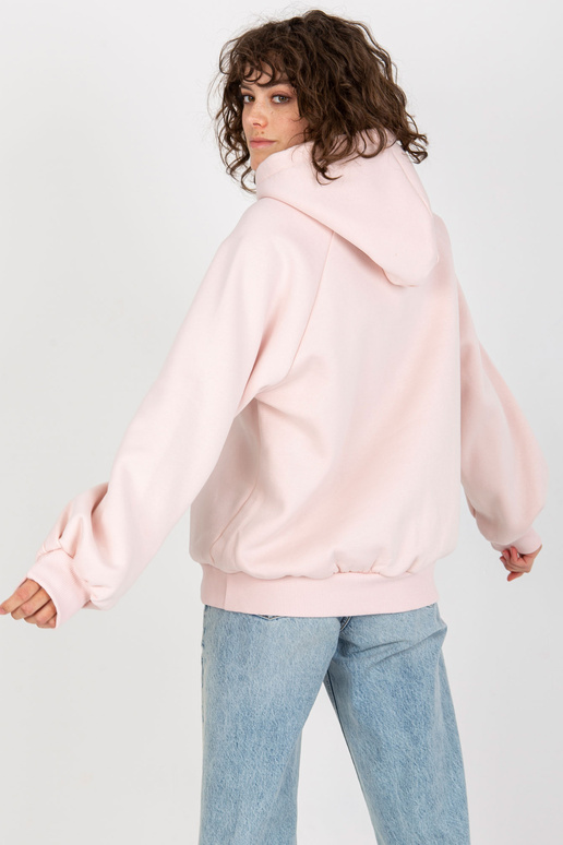 Heleroosa trükise ja kapuutsiga...