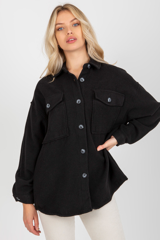 Naiste must pikkade varrukatega särk