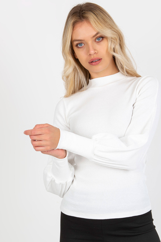 Valge soonik Basic laiade varrukatega...