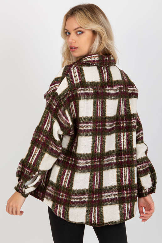 Burgundia ja khakivärvi soe ruuduline...