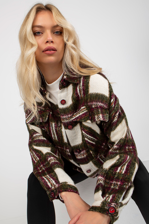 Burgundia ja khakivärvi soe ruuduline...