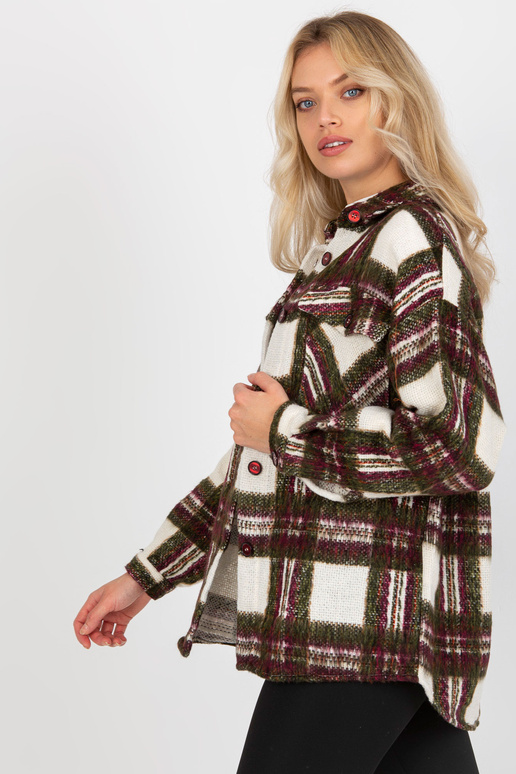 Burgundia ja khakivärvi soe ruuduline...