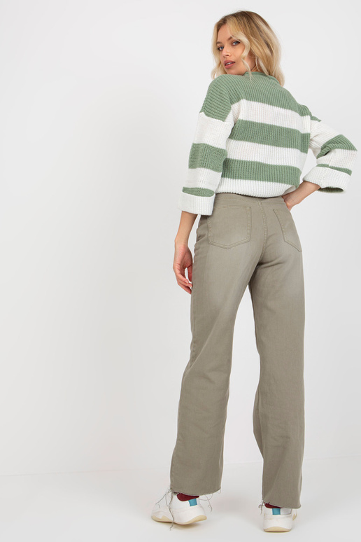 Khaki damskie spodnie jeansowe z...