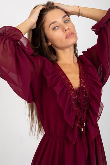 Burgundia boho kleit...