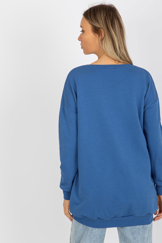 Tumesinine pikk taskutega dressipluus